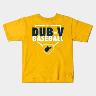 Dub V Baseball (Gold/Gray Background) Kids T-Shirt